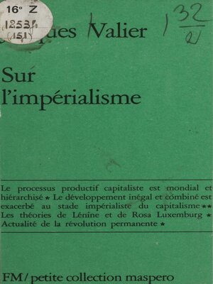 cover image of Sur l'impérialisme